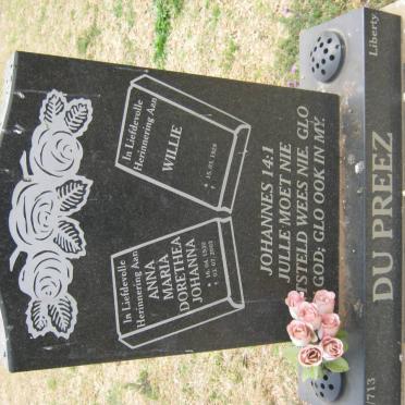 PREEZ Willie, du 1929- &amp; Anna Maria Dorethea Johanna 1930-2003