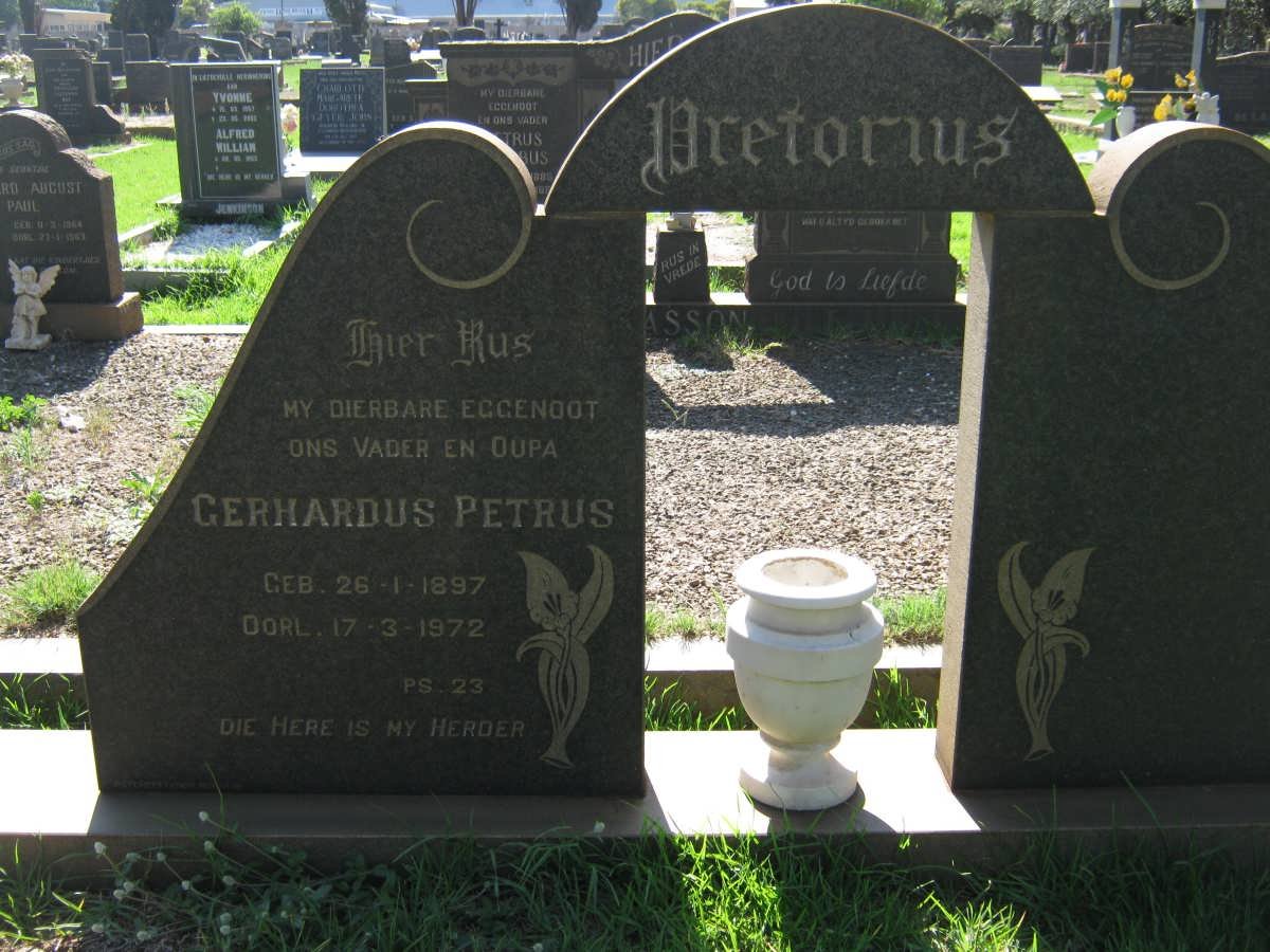 PRETORIUS Gerhardus Petrus 1897-1972