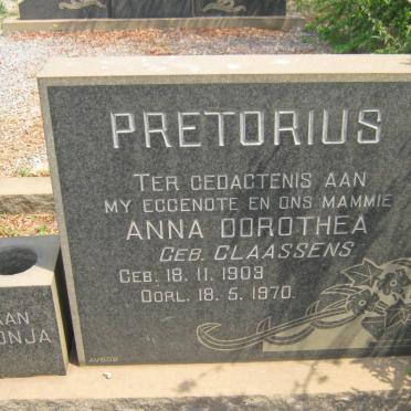 PRETORIUS Johannes Jacobus Adriaan 1896-1979 &amp; Anna Dorothea CLAASSENS 1903-1970