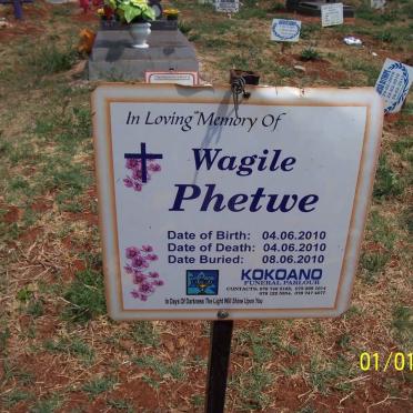 PHETWE Wagile 2010-2010