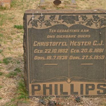 PHILLIPS Christoffel 1882-1938 &amp; Hester C.J. 1881-1959