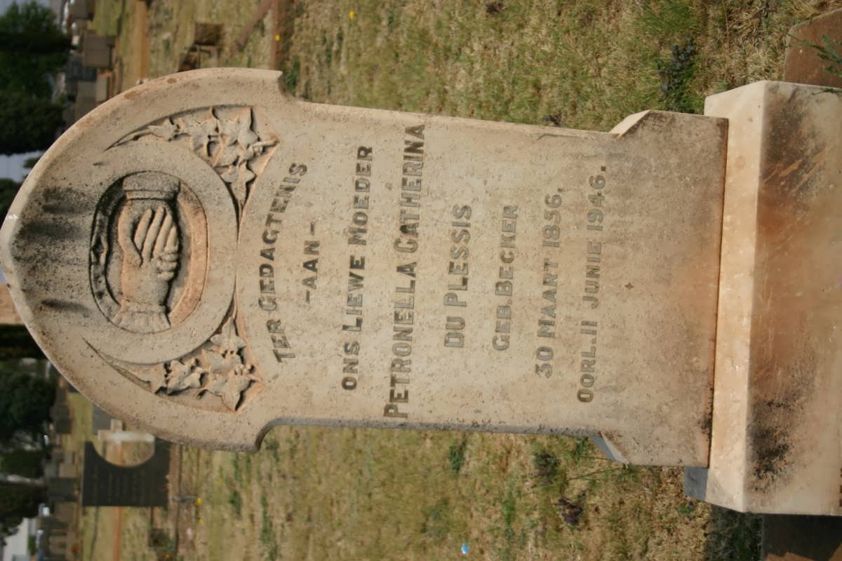PLESSIS Petronella Catherina, du nee BECKER 1856-1946