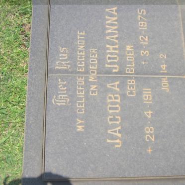 PLOOY Jacoba Johanna, du nee BLOEM 1911-1975