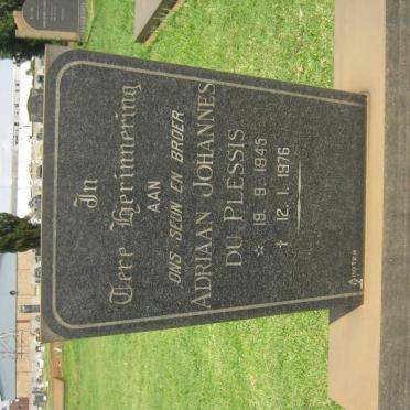 PLESSIS Adriaan Johannes, du 1945-1976