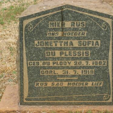 PLESSIS Jonettha Sofia, du nee DU PLOOY 1882-1918