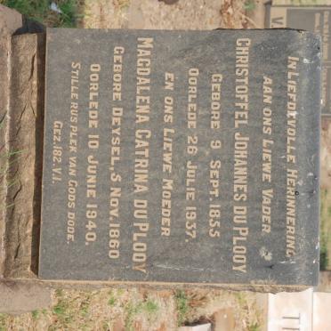 PLOOY Christoffel Johannes, du 1855-1937 &amp; Magdalena Catrina DEYSEL 1860-1940