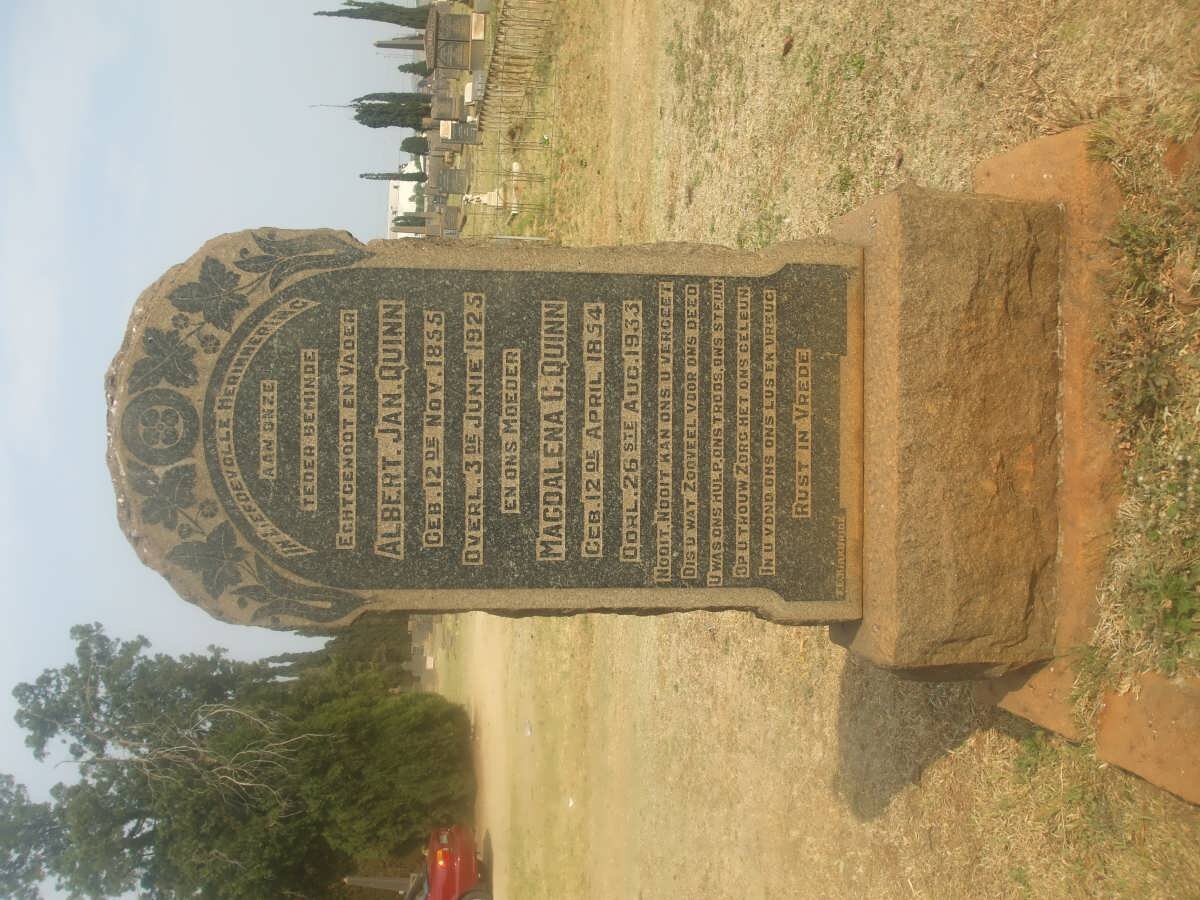 QUINN Albert Jan 1855-1925 &amp; Magdalena C. 1854-1933