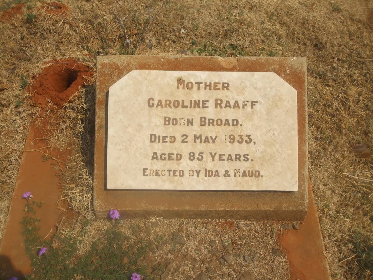 RAAFF Caroline nee BROAD -1933