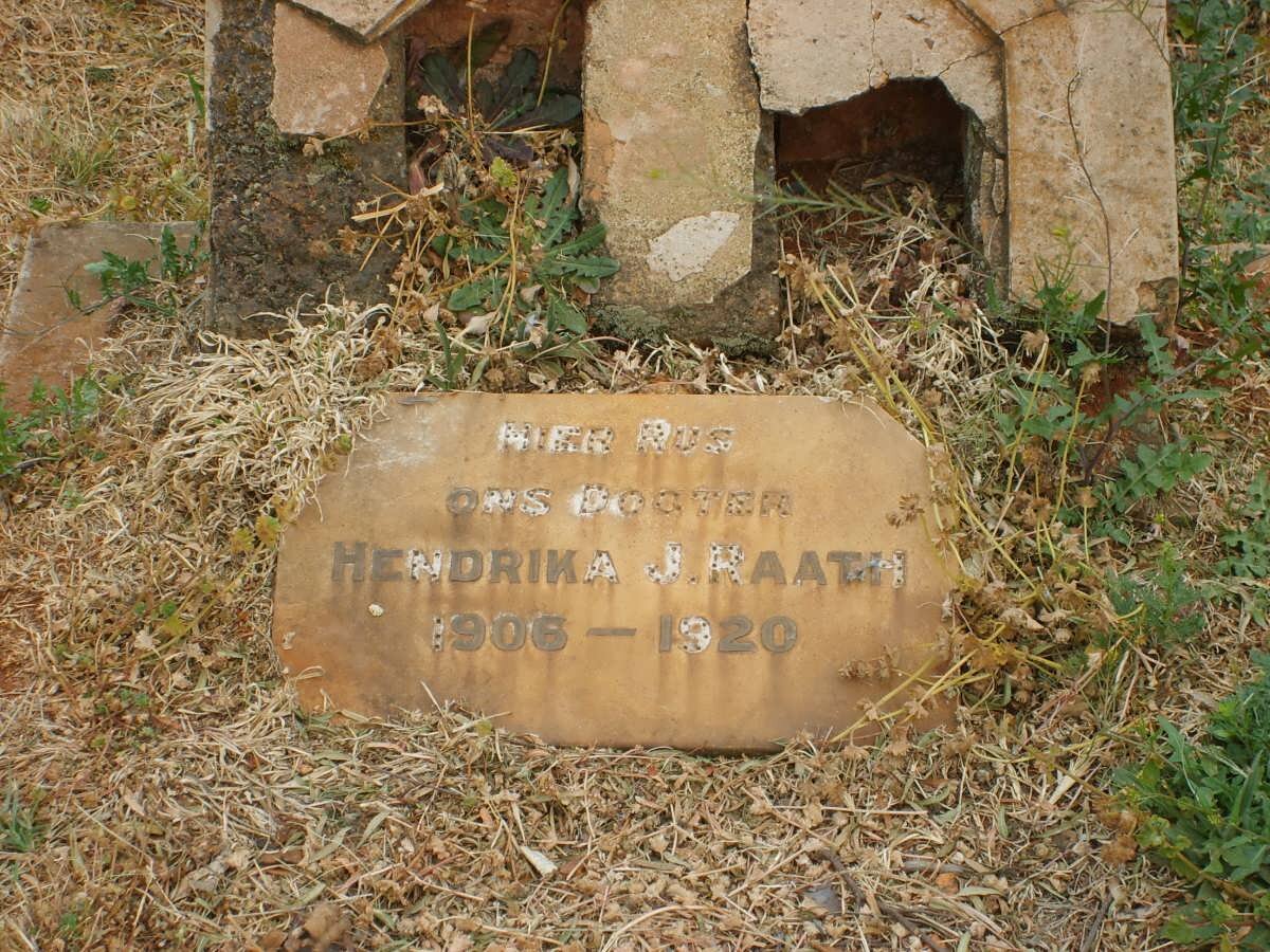 RAATH Hendrika J. 1906-1920