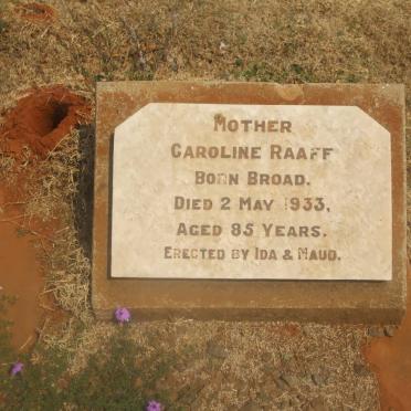 RAAFF Caroline nee BROAD -1933