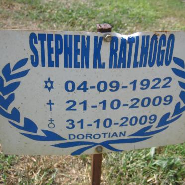 RATLHOGO Stephen K. 1922-2009