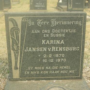 RENSBURG Karina, Jansen v. 1970-1970