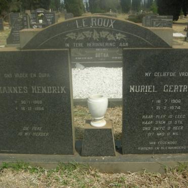 ROUX Johannes Hendrik, le 1900-1984 &amp; Muriel Gertrude 1906-1974