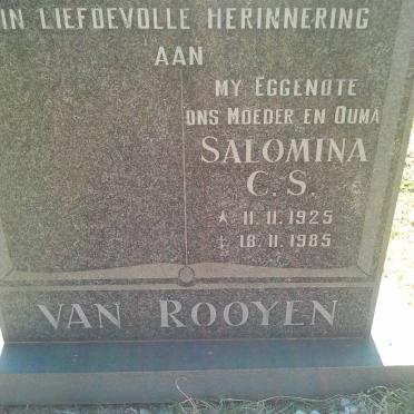 ROOYEN Salomina C.S., van 1925-1985