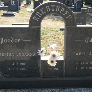 ROESTORFF Carel Johannes 1902-1983 &amp; Hendrina Susanna 1912-2000