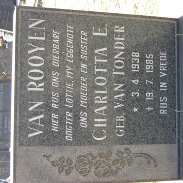 ROOYEN Charlotta E., van nee VAN TONDER 1938-1985