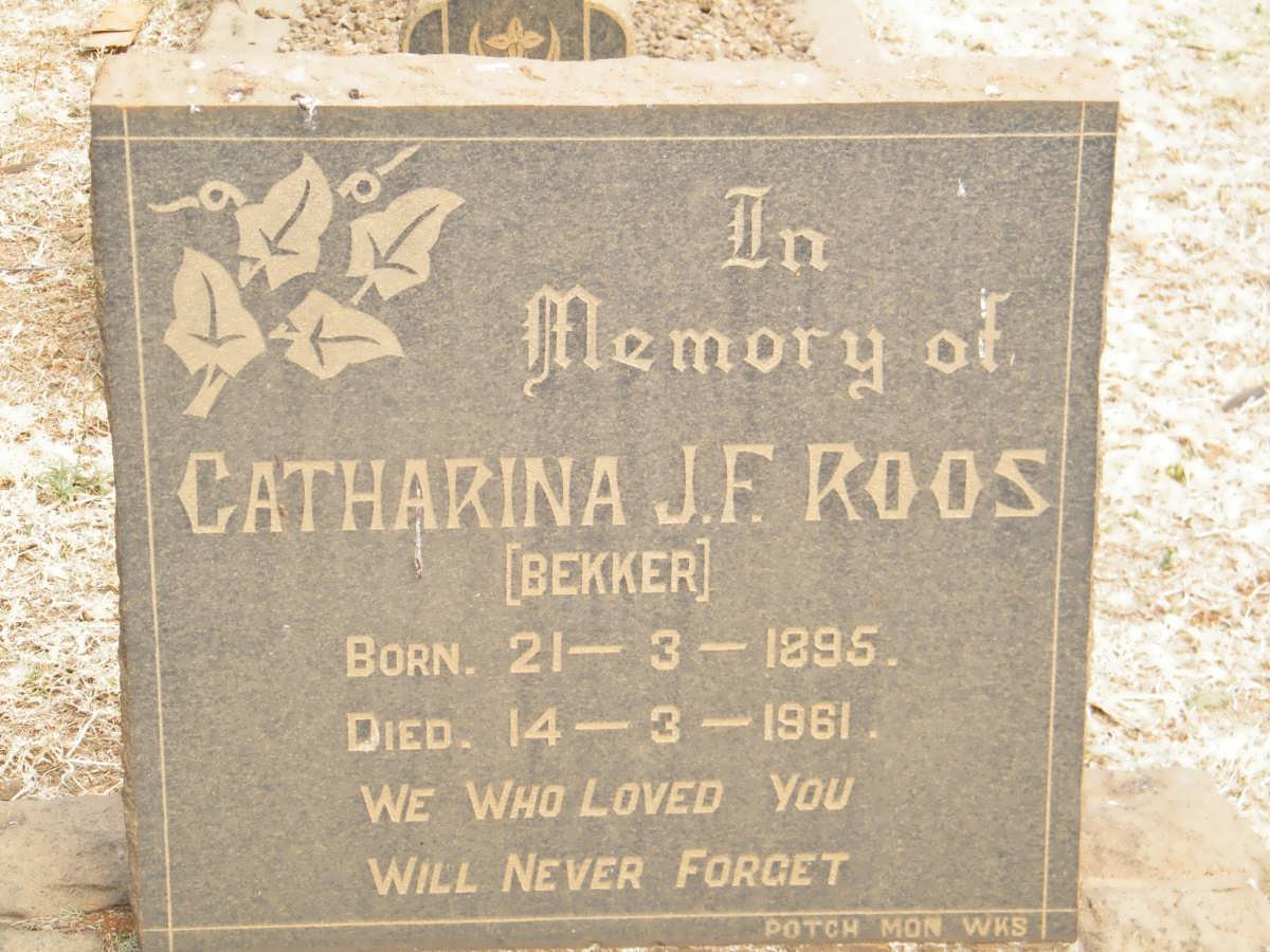 ROOS Catharina J.F. nee BEKKER 1895-1961