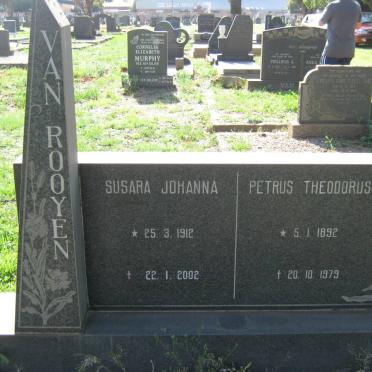 ROOYEN Petrus Theodorus, van 1892-1979 &amp; Susara Johanna 1912-2002