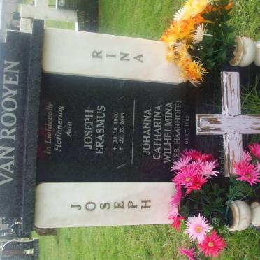 ROOYEN Joseph Erasmus, van 1960-2003 &amp; Johanna Catharina Wilhelmina HAARHOFF 1962-