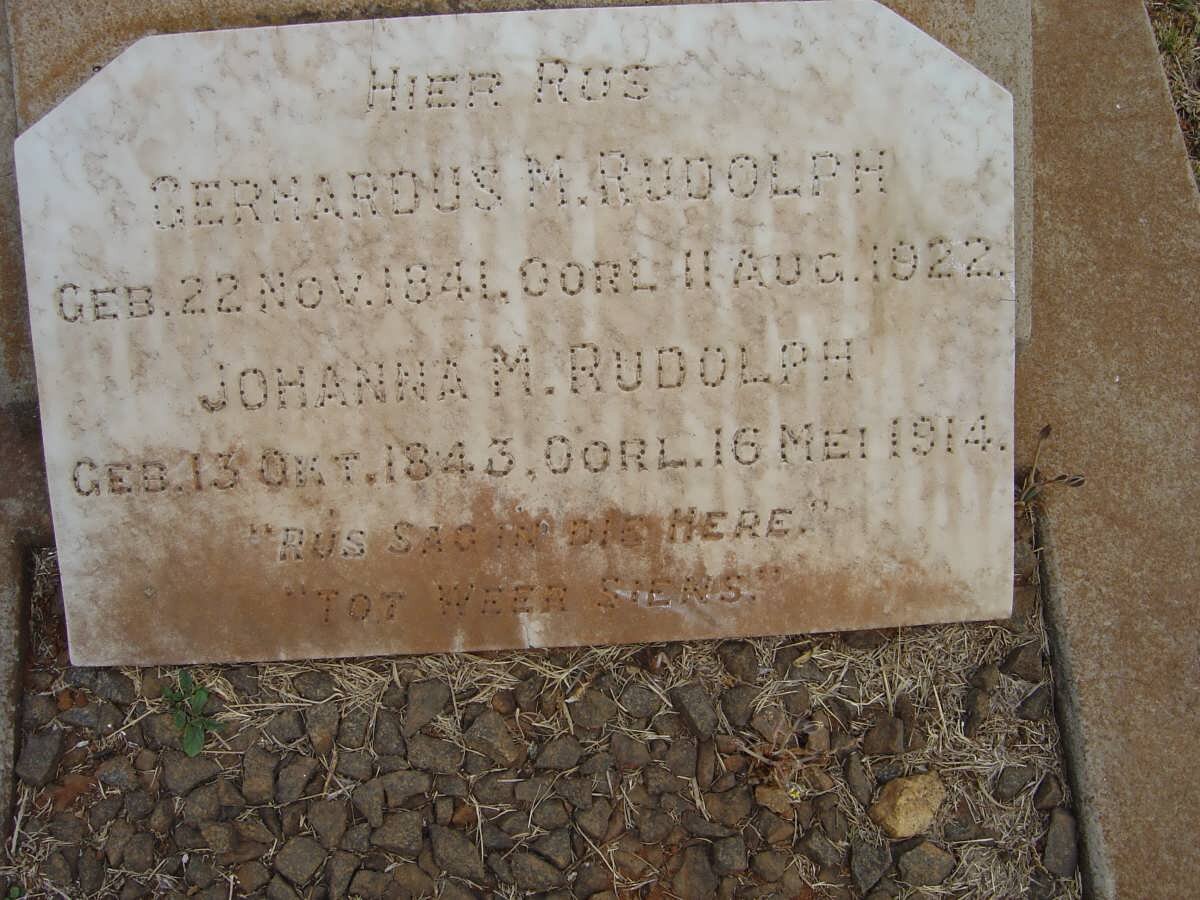 RUDOLPH Gerhardus Marthinus 1841-1922 &amp; Johanna Magdalena VERMAAK  1843-1914