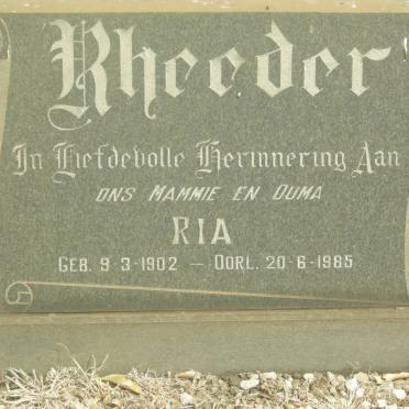 RHEEDER Ria 1902-1985