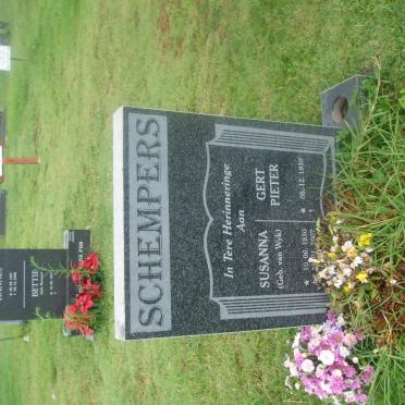 SCHEMPERS Gert Pieter 1930- &amp; Susanna VAN WYK 1930-2007