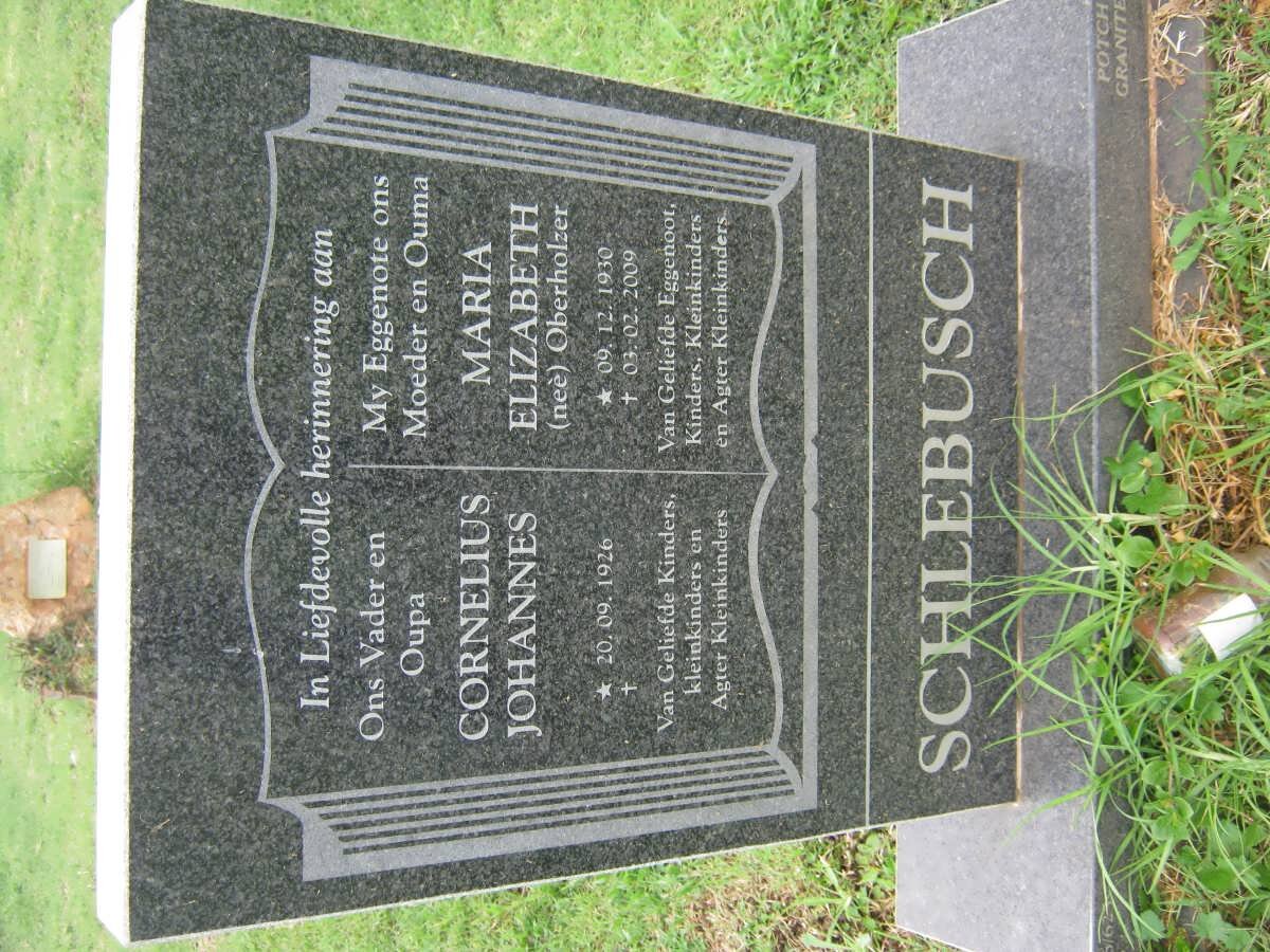 SCHLEBUSCH Cornelius Johannes 1926- &amp; Maria Elizabeth OBERHOLZER 1930-2009