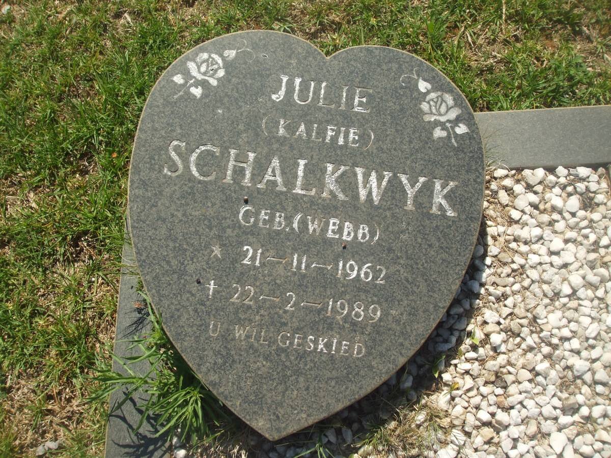 SCHALKWYK Julie nee WEBB 1962-1989