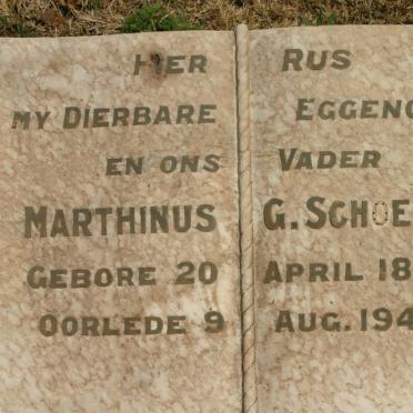 SCHOEMAN Marthinus G. 1876-1947