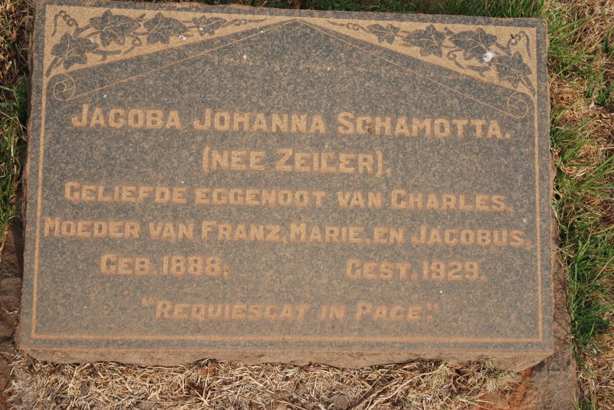 SCHAMOTTA Jacoba Johanna nee ZEILER 1888-1929