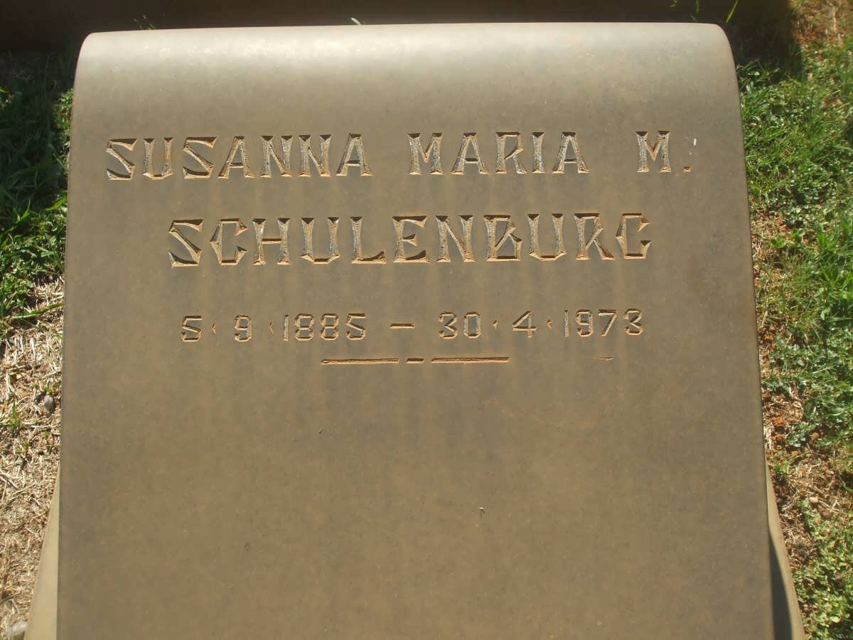 SCHULENBURG Susanna Maria M. 1885-1973