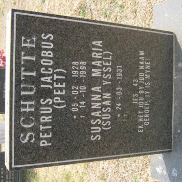 SCHUTTE Petrus Jacobus 1928-1998 &amp; Susanna Maria YSSEL 1931-
