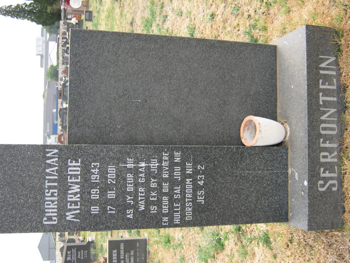 SERFONTEIN Christiaan Merwede 1943-2001