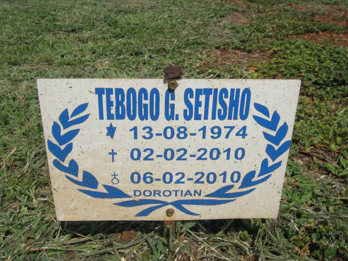 SETISHO Tebogo G. 1974-2010