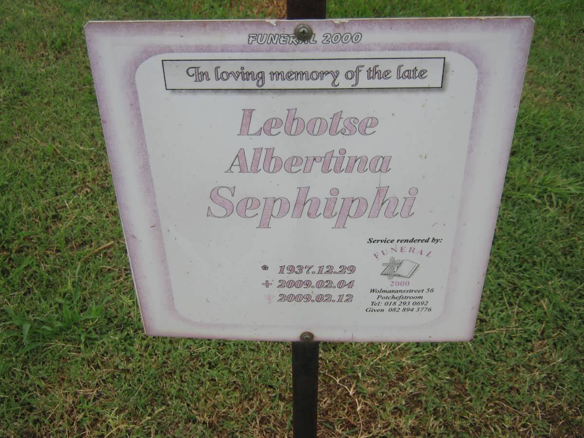 SEPHIPHI Lebotse Albertina 1937-2009