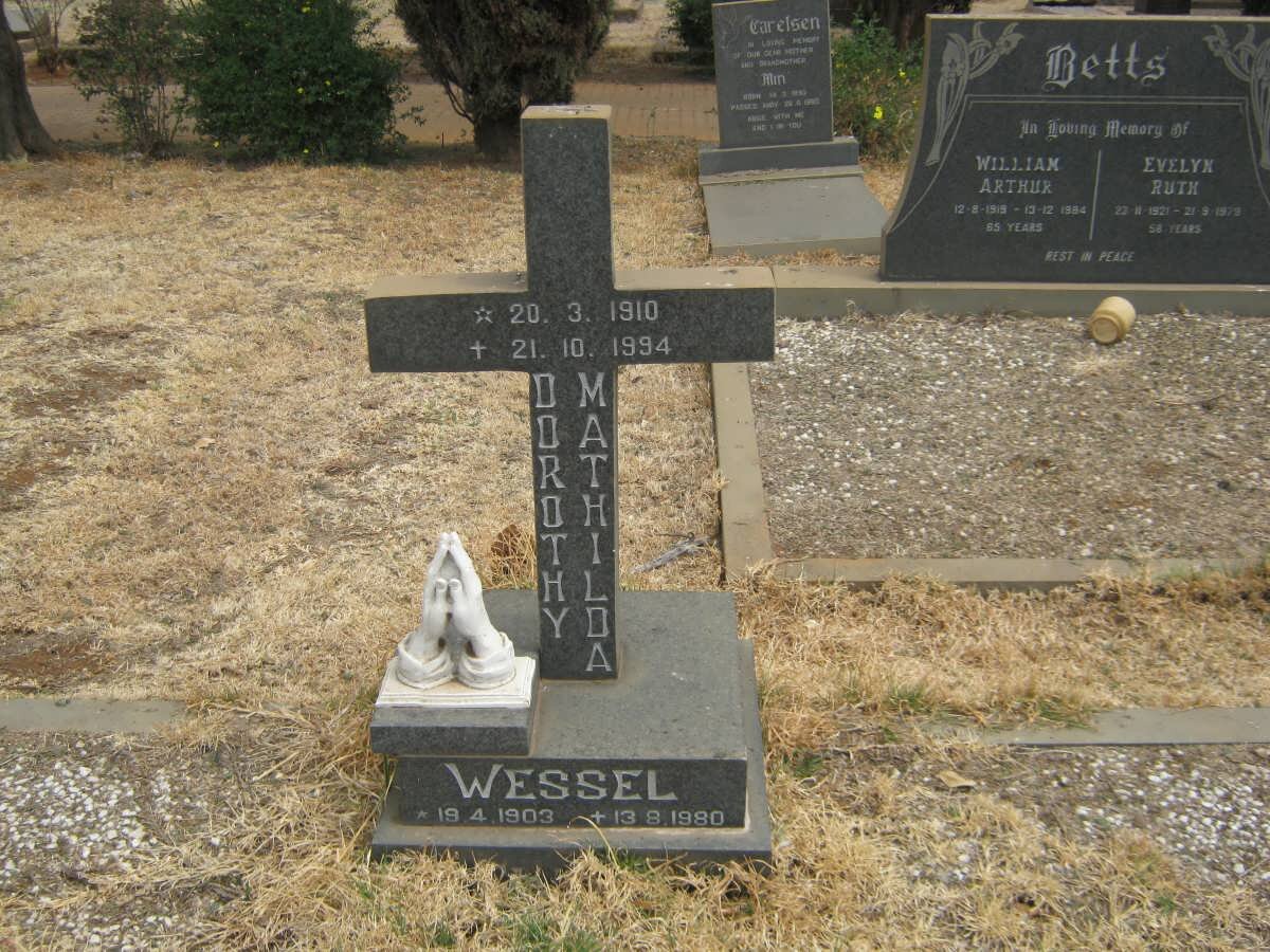 SEYFFERT Wessel 1903-1980 &amp; Dorothy Mathilda 1910-1994