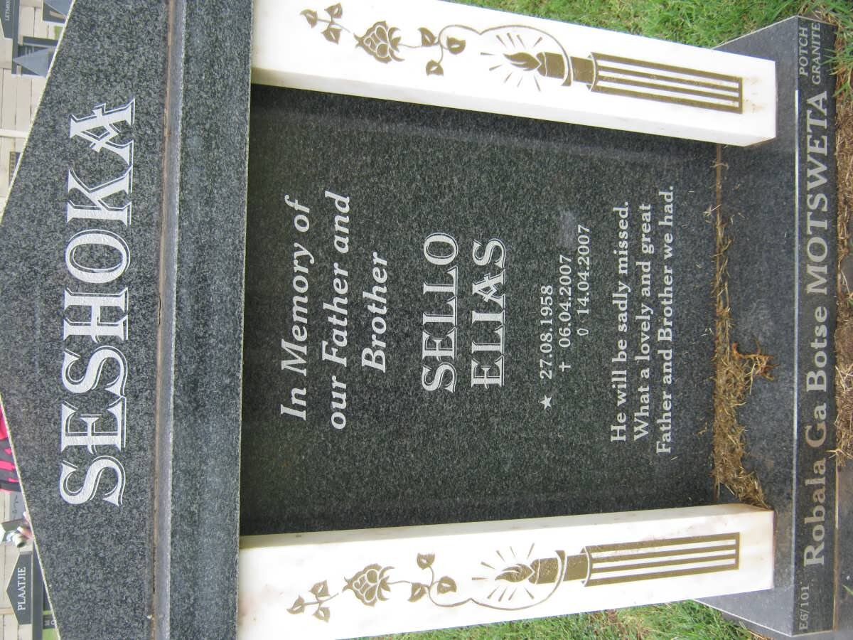 SESHOKA Sello Elias 1958-2007