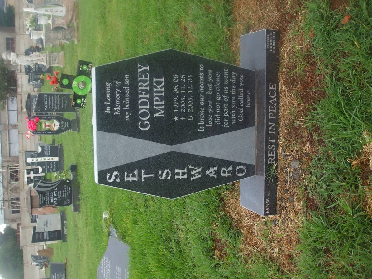 SETSHWARO Godfrey Mpiki 1979-2005