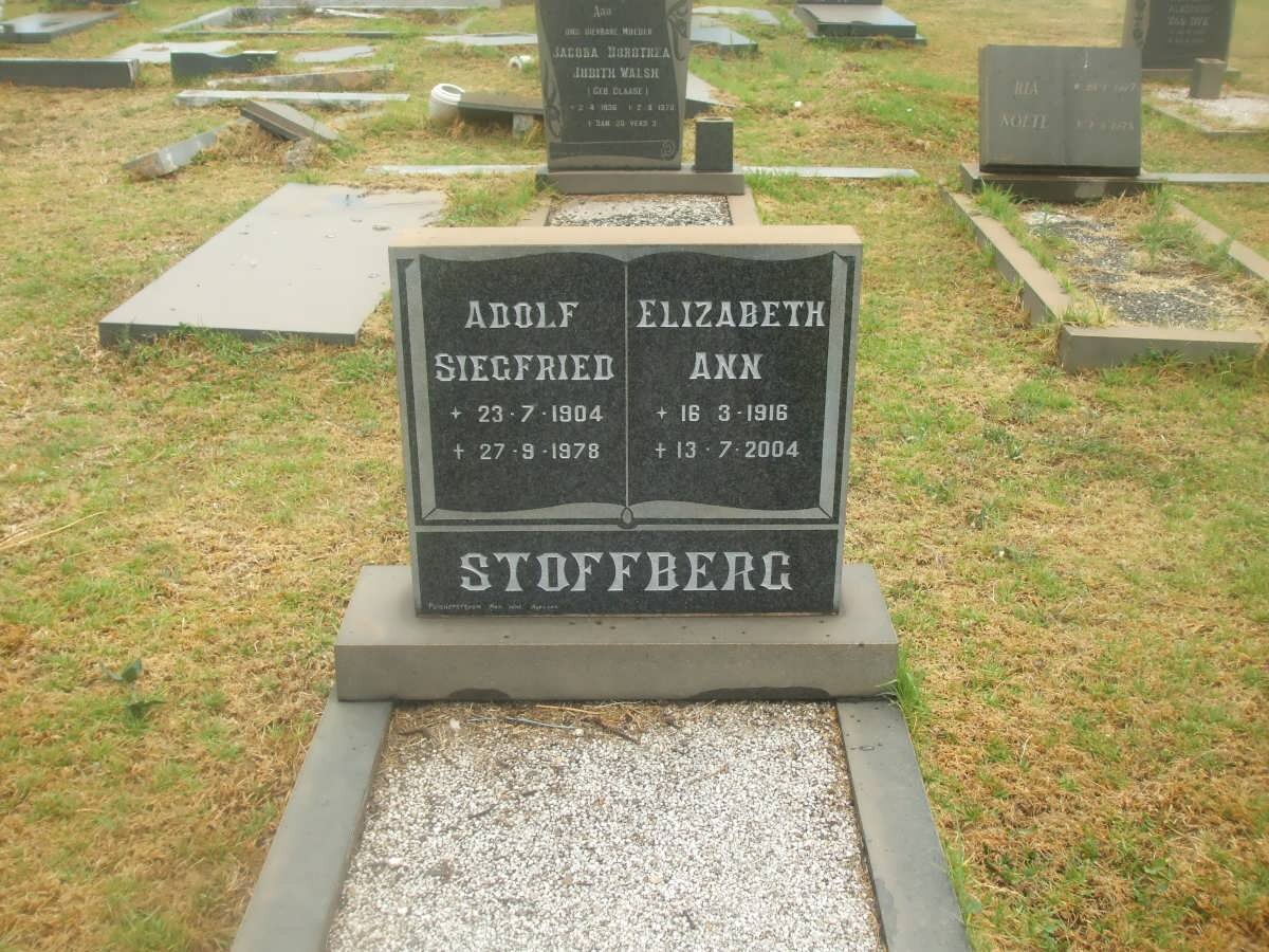 STOFFBERG Adolf Siegfried 1904-1978 &amp; Elizabeth Ann 1916-2004