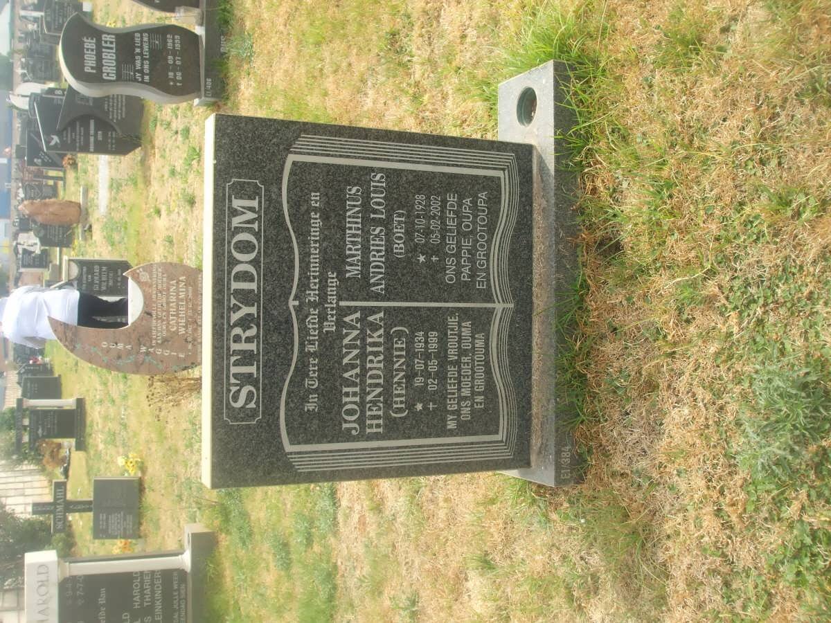 STRYDOM Marthinus Andries Louis 1928-2002 &amp; Johanna Hendrika 1924-1999