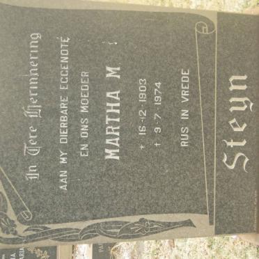 STEYN Martha M. 1903-1974