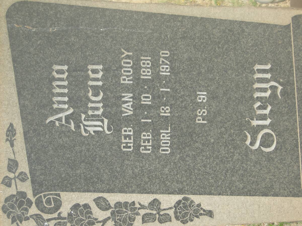 STEYN Anna Lucia nee VAN ROOY1881-1970