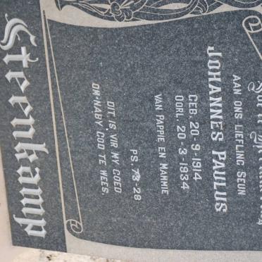 STEENKAMP Johannes Paulus 1914-1934