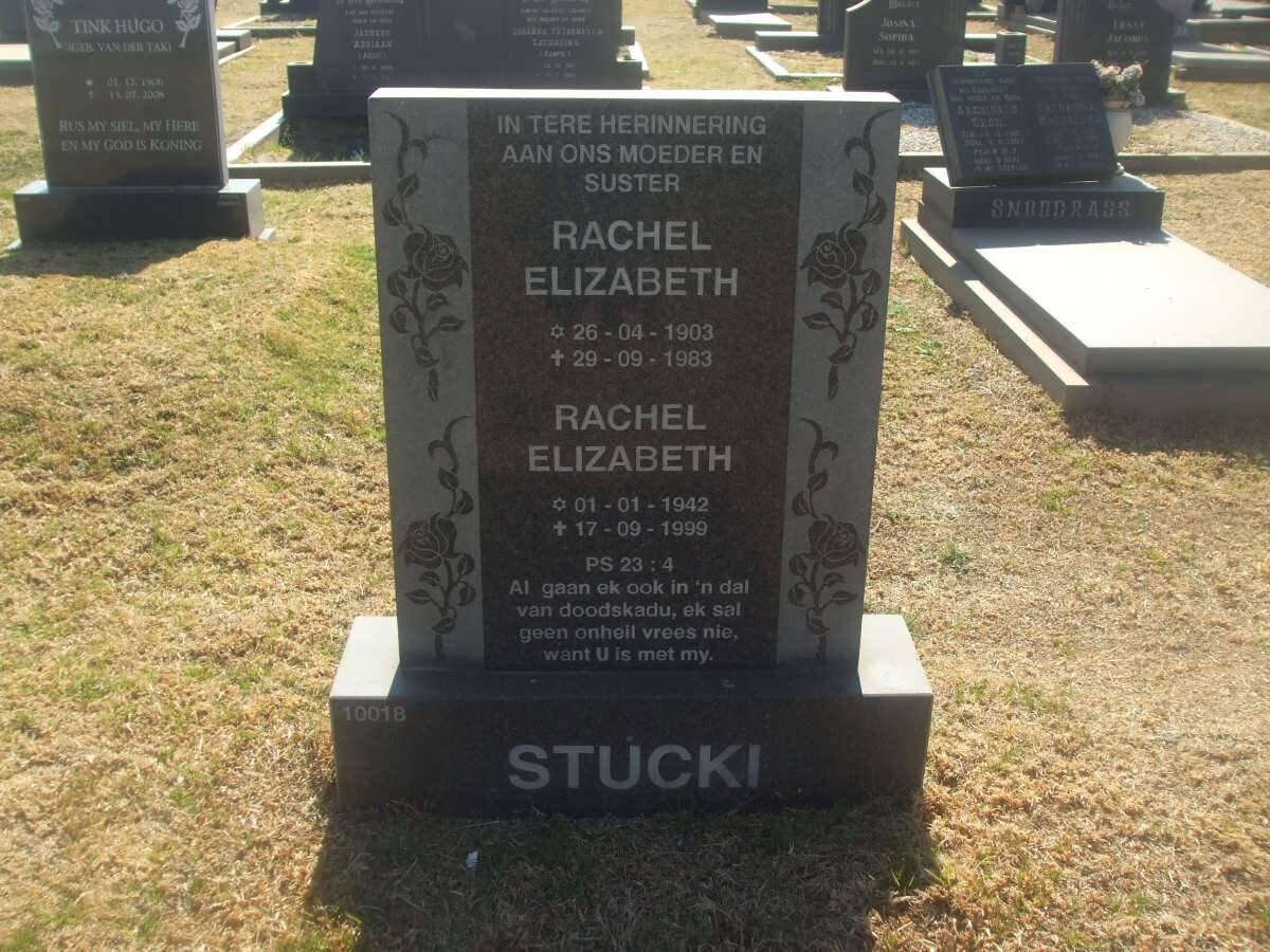 STUCKI Rachel Elizabeth 1903-1983 :: STUCKI Rachel Elizabeth 1942-1999