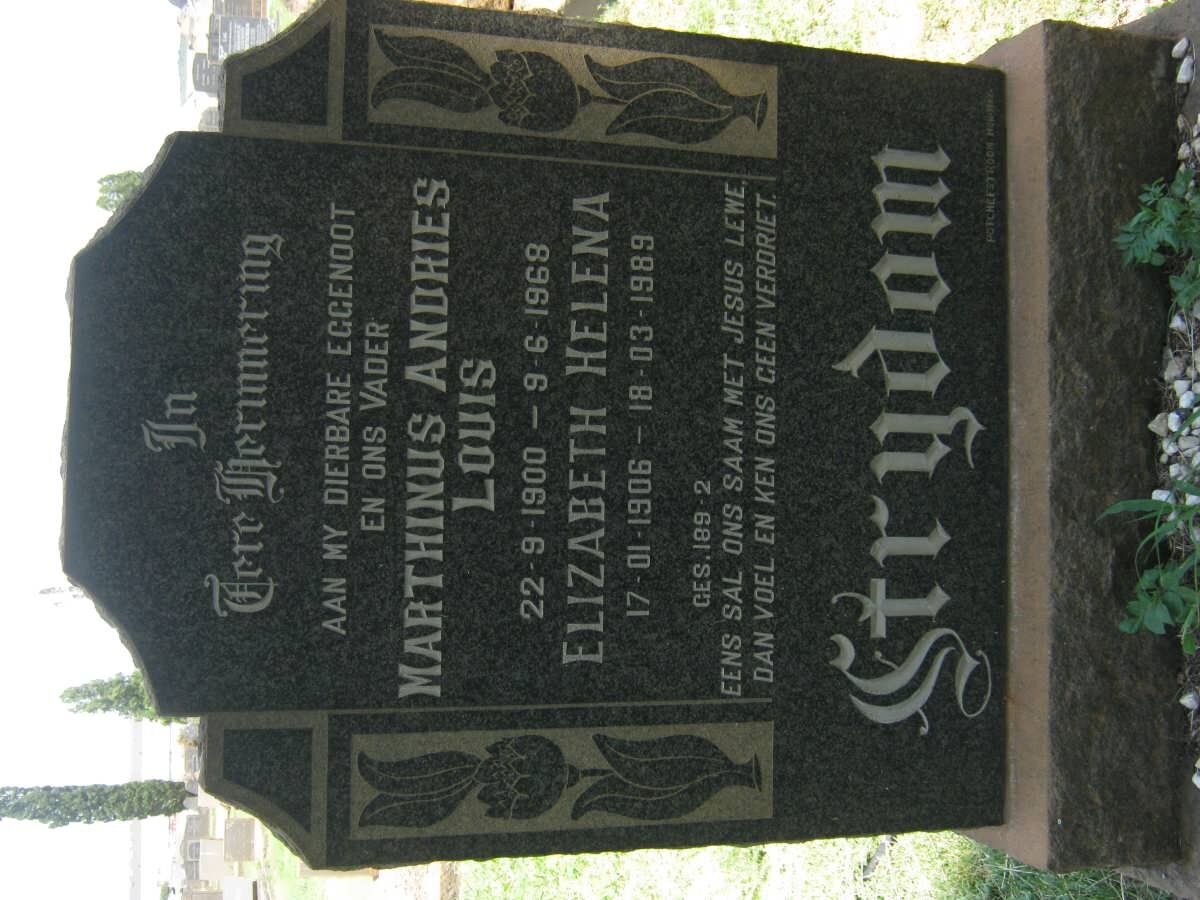 STRYDOM Marthinus Andries Louis 1900-1968 &amp; Elizabeth Helena 1906-1989