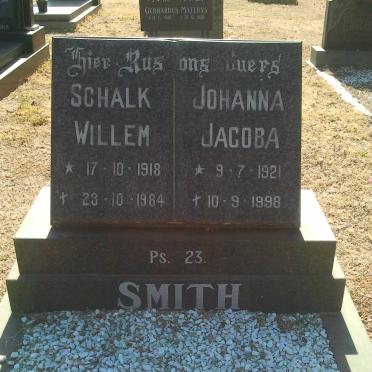 SMITH Schalk Willem 1918-1984 &amp; Johanna Jacoba 1921-1998
