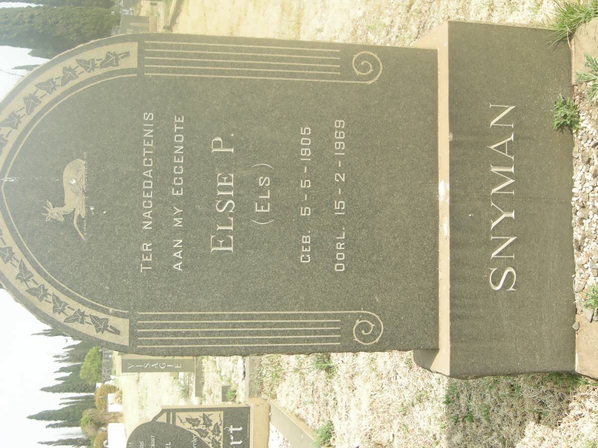 SNYMAN Elsie P. nee ELS 1905-1969