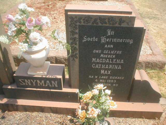 SNYMAN Magdalena Catharina  -1983