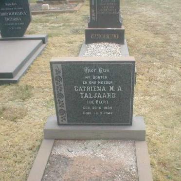 TALJAARD Catriena M.A. nee DE BEER 1909-1948
