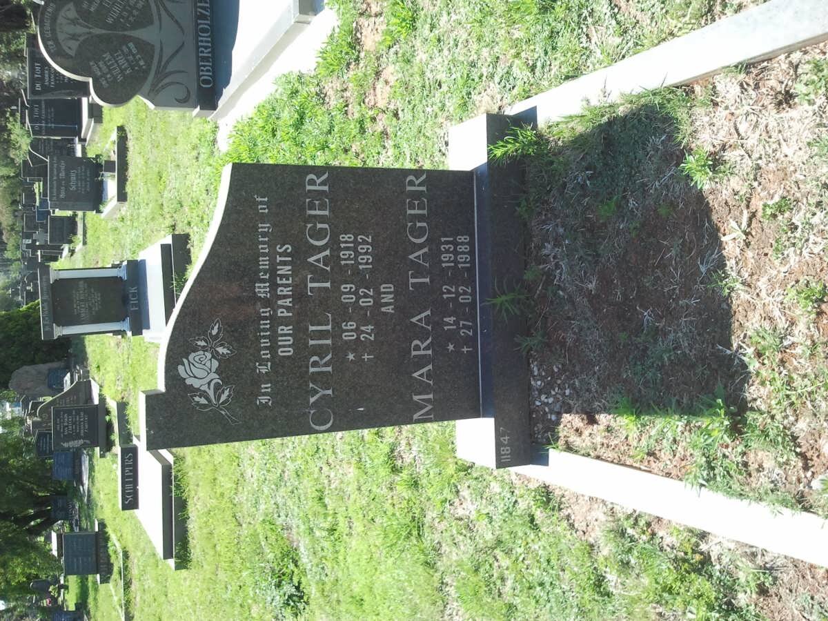 TAGER Cyril 1918-1992 &amp; Mara 1931-1988